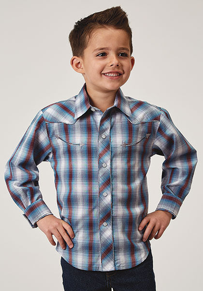 Roper Western Boys L/S Shirt 1-30-016-3006 GY
