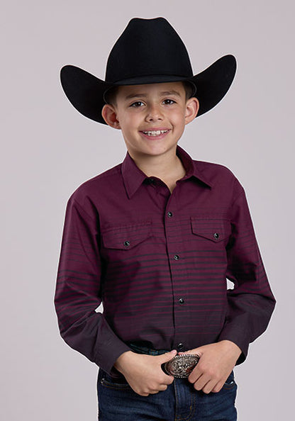 Roper Wine Boys L/S Shirt (1-30-043-1086 WI)