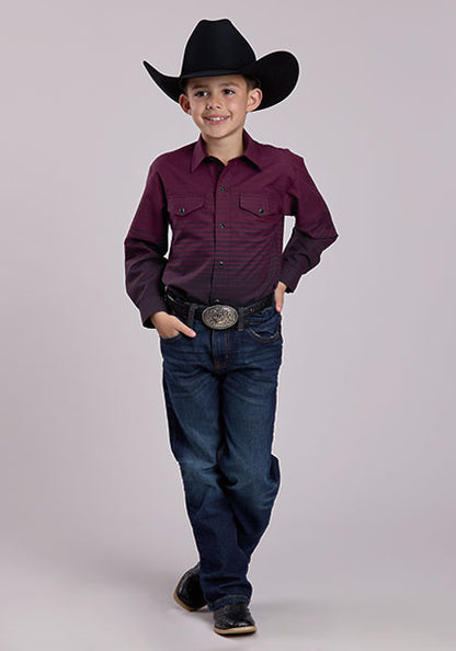 Roper Wine Boys L/S Shirt (1-30-043-1086 WI)