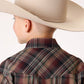 Roper Boy's Long Sleeve Snap Multi Brown Black Green Plaid Western Shirt (01-030-0101-1064 BR)