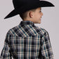 Roper Boys Long Sleeve Snap Forrest Black Tan Plaid Western Shirt (01-030-0101-1078 GR)