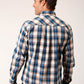 Roper Men's Long Sleeve Snap Denim Plaid Western Shirt (03-001-0062-0754 BU)
