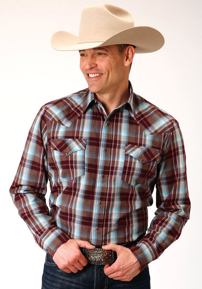 Roper Men's Long Sleeve Snap Southwest Plaid Western Shirt (03-001-0062-1007 WI)