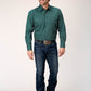 Roper Men's Long Sleeve Snap Croshort Sleeve Walk Foulard Western Shirt (03-001-0225-1001 BU)