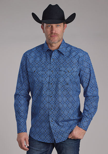 Roper Snap Mens L/S Shirt (3-01-225-1016 BU)