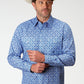 Roper Men's Long Sleeve Snap Blue Skies Tie Print Western Shirt (03-001-0225-2024 BU)