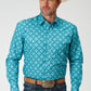 Roper Men's Long Sleeve Snap Lake Medallion Western Shirt (03-001-0225-2029 BU)
