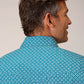 Roper Men's Long Sleeve Snap Diamond Print Turquoise Western Shirt (03-001-0225-6019 BU)