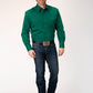 Roper Men's Long Sleeve Snap Black Fill Solid Green Western Shirt (03-001-0265-0184 GR)