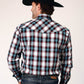 Roper Men's Long Sleeve Snap West Plaid Western Shirt (03-001-0278-1053 BL)
