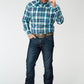 Roper Men's Long Sleeve Snap Cool Breeze Plaid Western Shirt (03-001-0278-2094 BU)