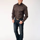 Roper Men's Long Sleeve Button Diamond Medallion Western Shirt (03-001-0325-1004 BR)