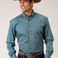 Roper Men's Long Sleeve Button Azure Neat Western Shirt (03-001-0326-6006 BU)