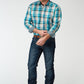 Roper Men's Long Sleeve Button Waters Edge Plaid Western Shirt (03-001-0378-2095 MU)
