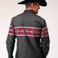 Roper Men's Long Sleeve Snap Aztec Border Western Shirt (03-001-0431-0107 BL)