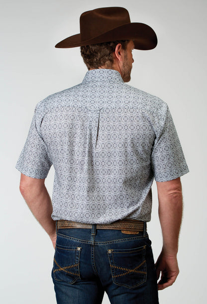 Roper Men's Short Sleeve Button Silver Medallion Western Shirt (03-002-0326-2026 GY)
