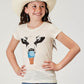 Roper Girl's Short Sleeve Poly Rayon Cream Western T-Shirt with Screen Print Decoration (03-009-0513-2020 WH)