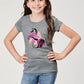 Roper Girl's Short Sleeve Light Grey Poly Rayon Western T-Shirt with Screen Print Decoration (03-009-0513-2062 GY)