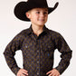Roper Boy's Long Sleeve Snap Diamond Medallion Western Shirt (03-030-0225-1004 BR)