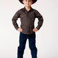 Roper Boy's Long Sleeve Snap Diamond Medallion Western Shirt (03-030-0225-1004 BR)