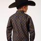 Roper Boy's Long Sleeve Snap Diamond Medallion Western Shirt (03-030-0225-1004 BR)