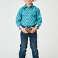 Roper Boy's Long sleeve Snap Lake Medallion Western Shirt (03-030-0225-2029 BU)
