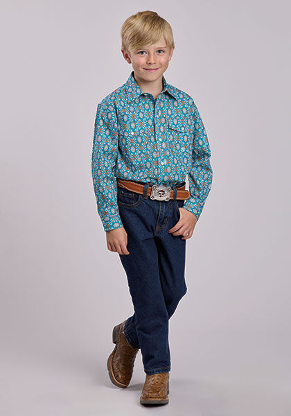 Camisa de manga larga Roper Vintage Ornate Paisley para niños 3-30-225-2037 BU