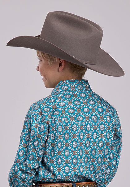 Camisa de manga larga Roper Vintage Ornate Paisley para niños 3-30-225-2037 BU