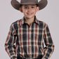 Roper Boys Long Sleeve Snap Black Ombre Plain Western Shirt (03-030-0278-1055 BL)