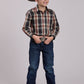 Roper Boys Long Sleeve Snap Black Ombre Plain Western Shirt (03-030-0278-1055 BL)