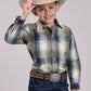 Roper Boys Long Sleeve Snap Evergreen Plaid Western Shirt (03-030-0278-1057 MU)