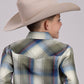 Roper Boys Long Sleeve Snap Evergreen Plaid Western Shirt (03-030-0278-1057 MU)