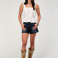 Roper Women's Sleeveless Swiss Dot Cotton Tank Top with Peplum Hemline and Eyelet Trim (03-052-0565-2007 WH)