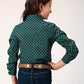 Roper Girl's Long Sleeve Snap Croshort Sleeve Walk Foulard Western Shirt (03-080-0225-1001 BU)