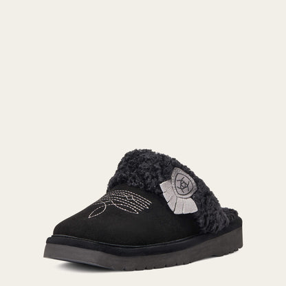 Pantuflas de punta cuadrada Jackie de Ariat para mujer (n.° 2829-001, negras)