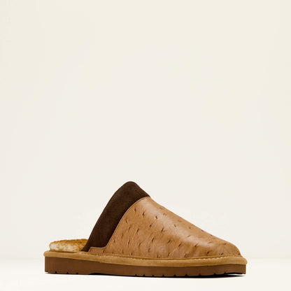 Pantuflas de punta cuadrada Ariat Silversmith para hombre (n.° 4423-200 Avestruz tostado)