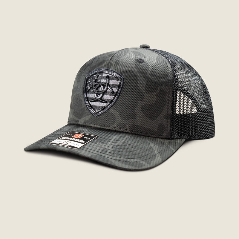 Ariat Men's Camo Embroidery Shield Snapback (A300092866 Grey) – El ...