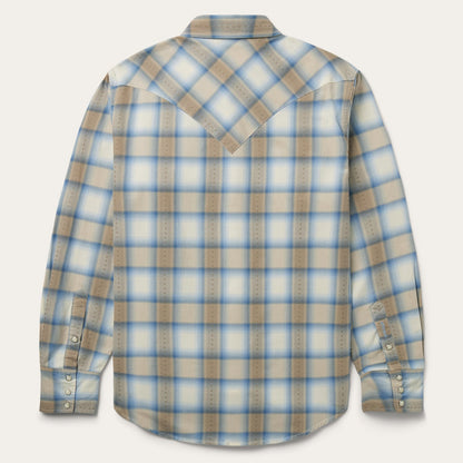 Stetson Men's Sand Dobby Plaid Western Shirt (11-001-0478-2044 BR)