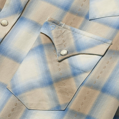 Stetson Men's Sand Dobby Plaid Western Shirt (11-001-0478-2044 BR)