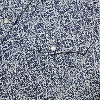 Stetson Men's Navy Print Short Sleeve Western Shirt (11-002-0425-2050 BU)