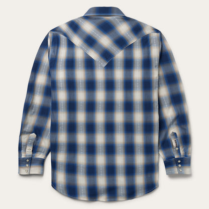 Stetson Men's Blue Ombre Plaid Western Shirt (11-001-0478-2040 BU)