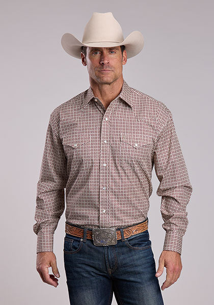 Stetson Diamond Geo Print Mens L/S Shirt (11-01-425-2006 RE)
