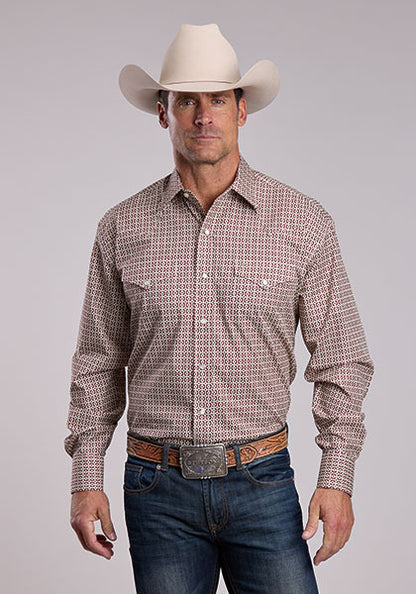 Stetson Diamond Geo Print Mens L/S Shirt (11-01-425-2006 RE)