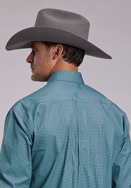Stetson Turquoise Geo Mens L/S Shirt (11-01-526-6058 GR)
