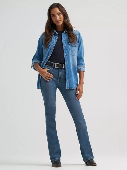 Jeans acampanados de tiro alto hechos a medida Wrangler para mujer (112359279)