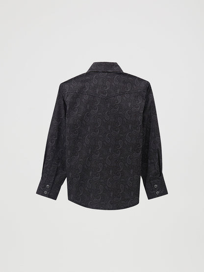 Wrangler Boys 20X Advanced Comfort Western Snap Print Shirt (112369504)