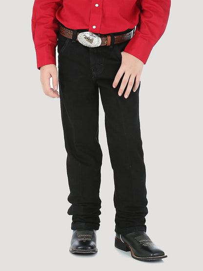 Vaqueros Wrangler de corte vaquero con ajuste original para niño (13MWJBK / Negro)