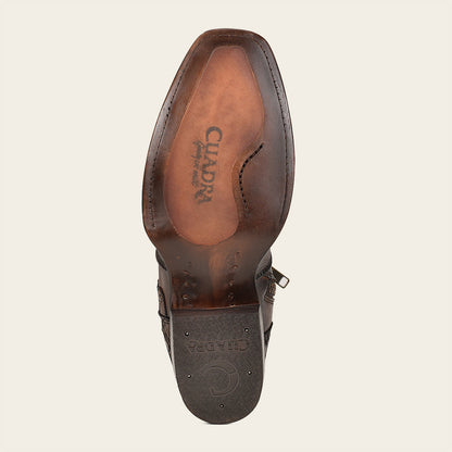 Cuadra Men's Hand-Painted with Laser Cut Detail Brown Leather Boots (CU406/1J1VRS - Res Pitbull Miel)