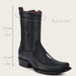 Cuadra Men's Engraved Black Stingray Cowboy Boots (CU783/1J2KMA)