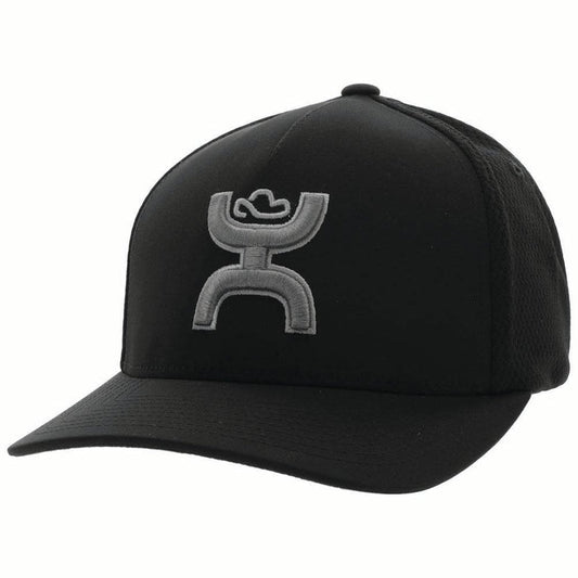Hooey Men's "Coach" Black/Grey Flexfit Cap (2232BK)